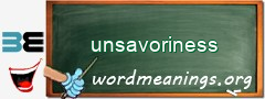 WordMeaning blackboard for unsavoriness